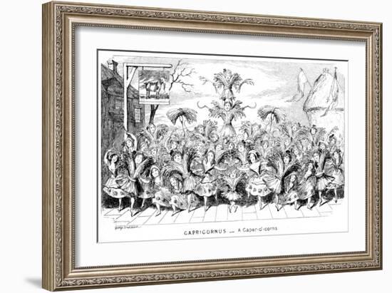 Capricornus - a Caper-O'-Corns, 19th Century-George Cruikshank-Framed Giclee Print