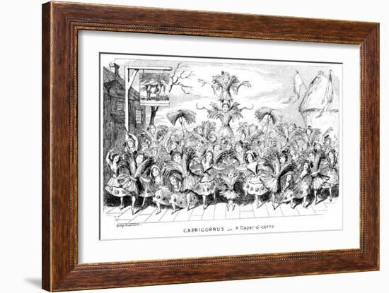 Capricornus - a Caper-O'-Corns, 19th Century-George Cruikshank-Framed Giclee Print