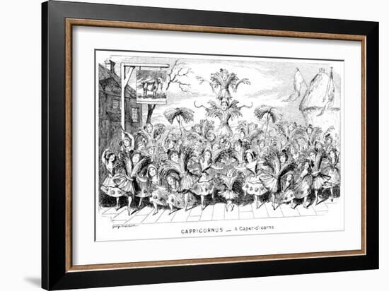 Capricornus - a Caper-O'-Corns, 19th Century-George Cruikshank-Framed Giclee Print