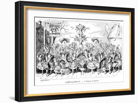 Capricornus - a Caper-O'-Corns, 19th Century-George Cruikshank-Framed Giclee Print