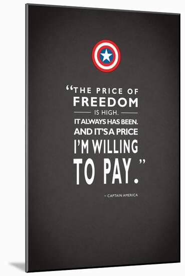 Capt America Quote-Mark Rogan-Mounted Art Print