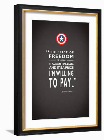 Capt America Quote-Mark Rogan-Framed Art Print