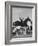 Capt. Theodore Galiza, Russian Riding Master, Taking Triple Bars, Horse Show Organized-Alfred Eisenstaedt-Framed Photographic Print