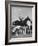 Capt. Theodore Galiza, Russian Riding Master, Taking Triple Bars, Horse Show Organized-Alfred Eisenstaedt-Framed Photographic Print