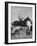 Capt. Theodore Galiza, Russian Riding Master, Taking Triple Bars, Horse Show Organized-Alfred Eisenstaedt-Framed Photographic Print