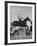 Capt. Theodore Galiza, Russian Riding Master, Taking Triple Bars, Horse Show Organized-Alfred Eisenstaedt-Framed Photographic Print