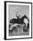 Capt. Theodore Galiza, Russian Riding Master, Taking Triple Bars, Horse Show Organized-Alfred Eisenstaedt-Framed Photographic Print