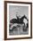 Capt. Theodore Galiza, Russian Riding Master, Taking Triple Bars, Horse Show Organized-Alfred Eisenstaedt-Framed Photographic Print