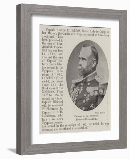 Captain a K Bickford, Promoted Rear-Admiral-null-Framed Giclee Print