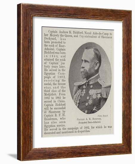 Captain a K Bickford, Promoted Rear-Admiral-null-Framed Giclee Print