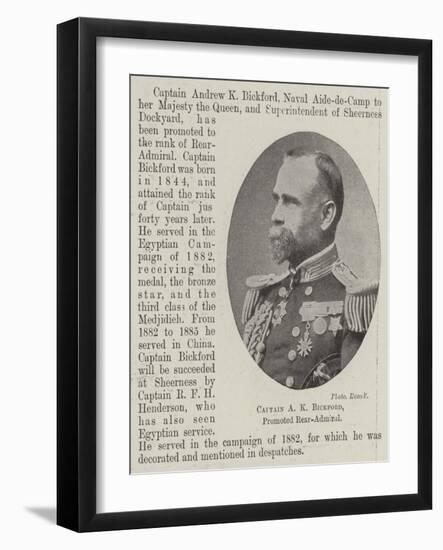 Captain a K Bickford, Promoted Rear-Admiral-null-Framed Giclee Print