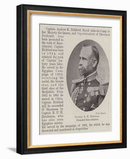 Captain a K Bickford, Promoted Rear-Admiral-null-Framed Giclee Print