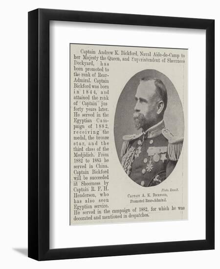 Captain a K Bickford, Promoted Rear-Admiral-null-Framed Giclee Print