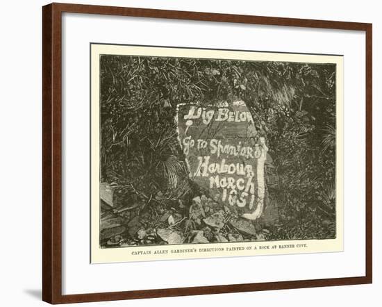Captain Allen Gardiner's Directions Painted on a Rock at Banner Cove-null-Framed Giclee Print