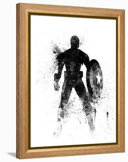 Captain America Watercolor I-Jack Hunter-Framed Stretched Canvas