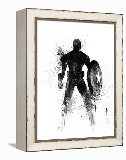 Captain America Watercolor I-Jack Hunter-Framed Stretched Canvas