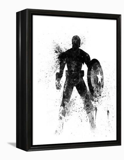 Captain America Watercolor I-Jack Hunter-Framed Stretched Canvas