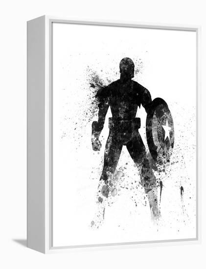 Captain America Watercolor I-Jack Hunter-Framed Stretched Canvas