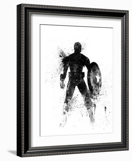 Captain America Watercolor I-Jack Hunter-Framed Art Print