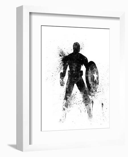 Captain America Watercolor I-Jack Hunter-Framed Premium Giclee Print