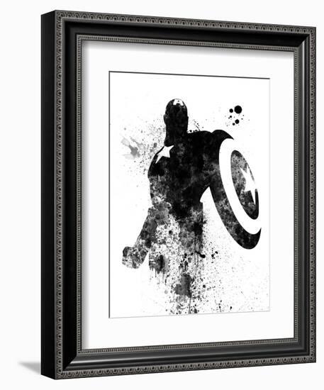 Captain America Watercolor V-Jack Hunter-Framed Art Print