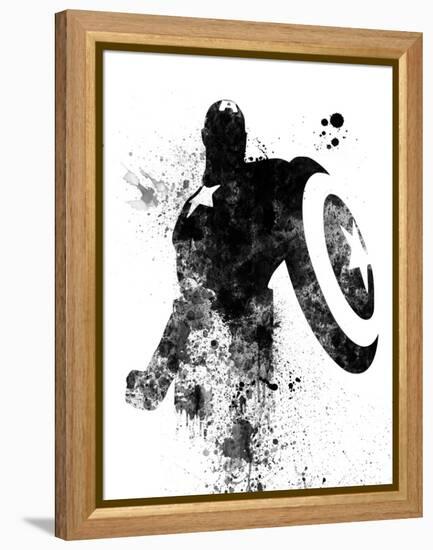 Captain America Watercolor V-Jack Hunter-Framed Stretched Canvas