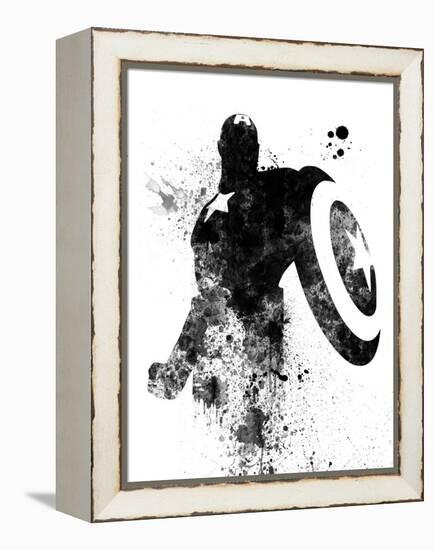 Captain America Watercolor V-Jack Hunter-Framed Stretched Canvas