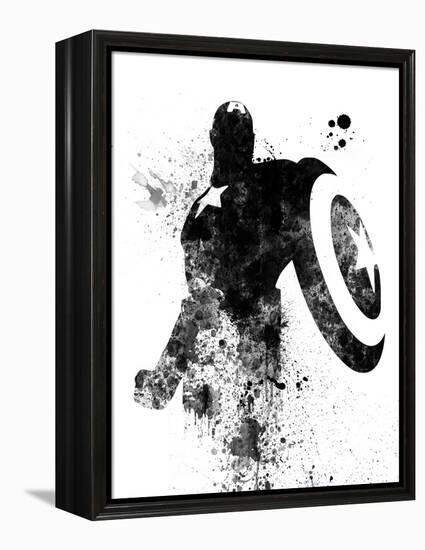 Captain America Watercolor V-Jack Hunter-Framed Stretched Canvas