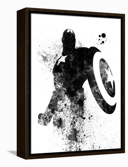 Captain America Watercolor V-Jack Hunter-Framed Stretched Canvas