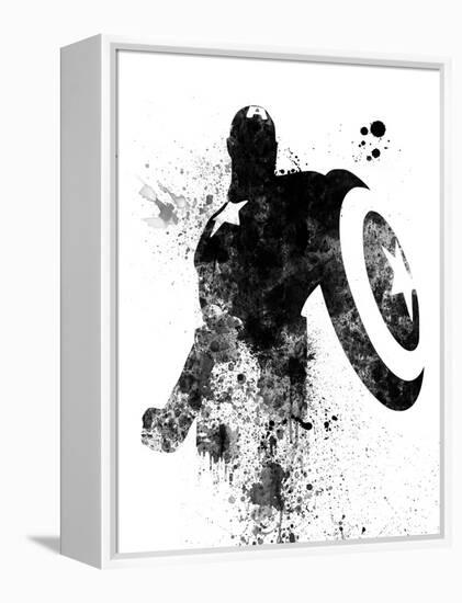 Captain America Watercolor V-Jack Hunter-Framed Stretched Canvas