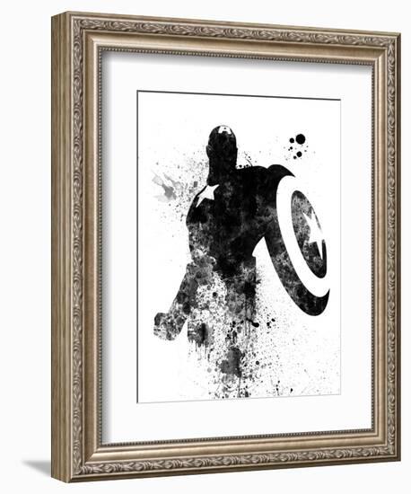 Captain America Watercolor V-Jack Hunter-Framed Premium Giclee Print