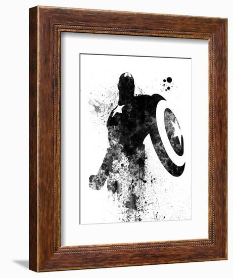 Captain America Watercolor V-Jack Hunter-Framed Premium Giclee Print