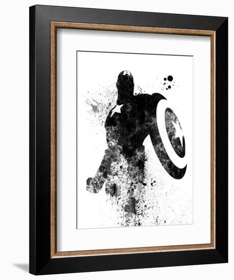 Captain America Watercolor V-Jack Hunter-Framed Premium Giclee Print