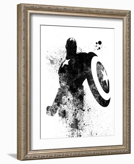 Captain America Watercolor V-Jack Hunter-Framed Art Print