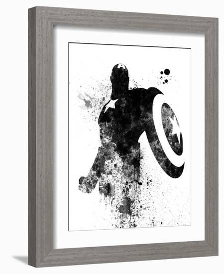 Captain America Watercolor V-Jack Hunter-Framed Art Print