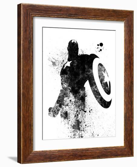 Captain America Watercolor V-Jack Hunter-Framed Art Print