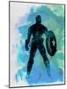 Captain America Watercolor-Jack Hunter-Mounted Art Print