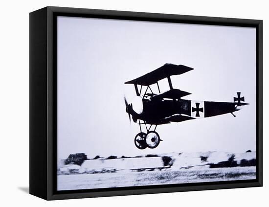 Captain Baron Von Richthofen Landing His Fokker Triplane-German photographer-Framed Premier Image Canvas