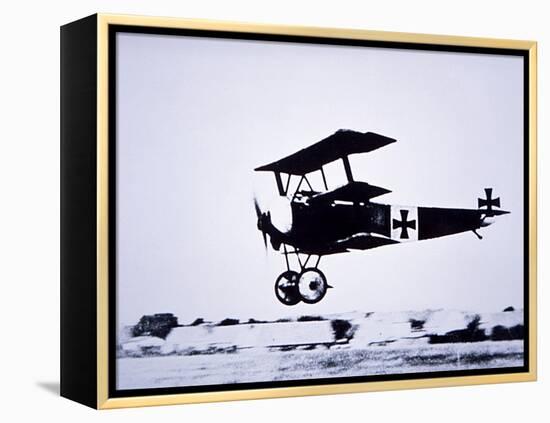 Captain Baron Von Richthofen Landing His Fokker Triplane-German photographer-Framed Premier Image Canvas