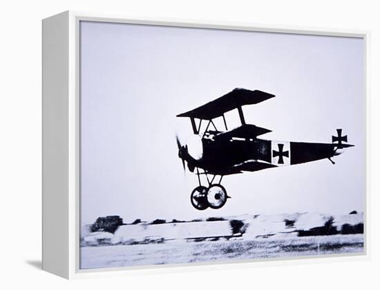 Captain Baron Von Richthofen Landing His Fokker Triplane-German photographer-Framed Premier Image Canvas