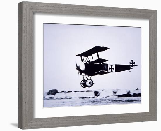 Captain Baron Von Richthofen Landing His Fokker Triplane-German photographer-Framed Giclee Print