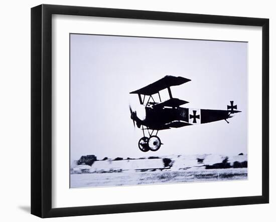 Captain Baron Von Richthofen Landing His Fokker Triplane-German photographer-Framed Giclee Print