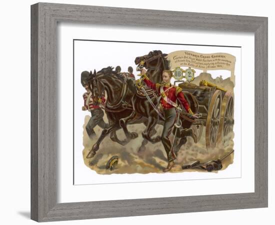 Captain Bell of the Royal Welsh Fusiliers Captures a Russian Gun at the Battle of Alma-Harry Payne-Framed Art Print