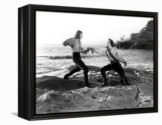 Captain Blood, Errol Flynn, Basil Rathbone, 1935-null-Framed Stretched Canvas