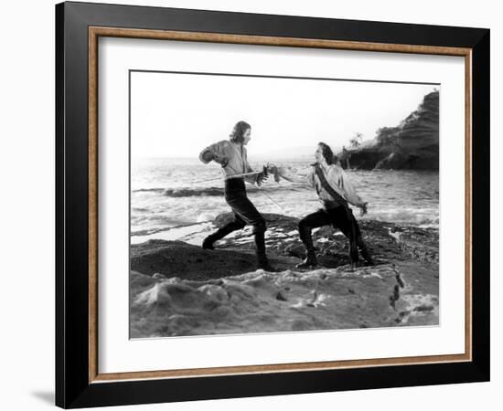 Captain Blood, Errol Flynn, Basil Rathbone, 1935-null-Framed Photo