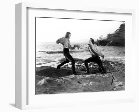 Captain Blood, Errol Flynn, Basil Rathbone, 1935-null-Framed Photo