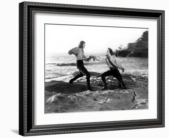 Captain Blood, Errol Flynn, Basil Rathbone, 1935-null-Framed Photo