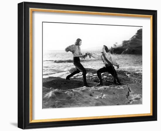 Captain Blood, Errol Flynn, Basil Rathbone, 1935-null-Framed Photo