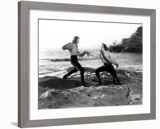 Captain Blood, Errol Flynn, Basil Rathbone, 1935-null-Framed Photo