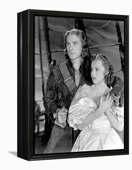 Captain Blood, Errol Flynn, Olivia De Havilland, 1935-null-Framed Stretched Canvas
